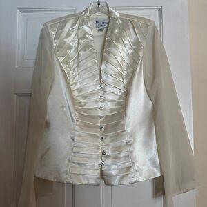 Vintage Cream Satin Women's Top